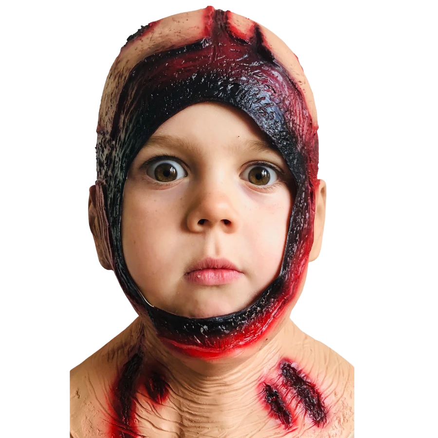 Rubber Johnnies Kids Bloody Voorhees Hood Mask 1 Rubber Johnnies Kids Bloody Voorhees Hood Mask