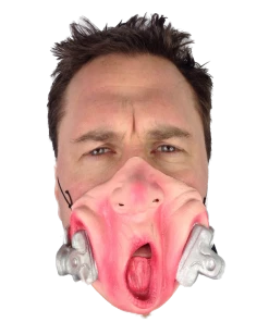 Rubber Johnnies Clip Face "Ouch" Half Face Mask Half Face Masks