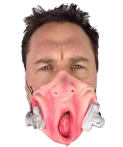 Rubber Johnnies Clip Face "Ouch" Half Face Mask Half Face Masks
