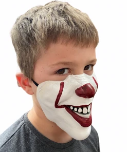 Rubber Johnnies Scary Clown Half Mask. Horror Masks