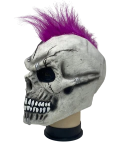 Rubber Johnnies Purple Mohawk Skull Mask Horror Masks
