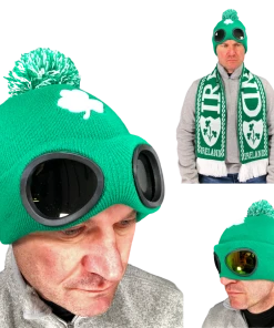 Rubber Johnnies St Patricks Day St Patrick`s Day Ireland Green Beanie Goggle Hat