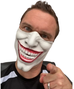 Rubber Johnnies Half Face Joker Villain Mask Half Face Masks