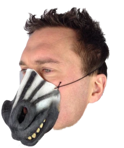 Rubber Johnnies Zebra Half Face Mask